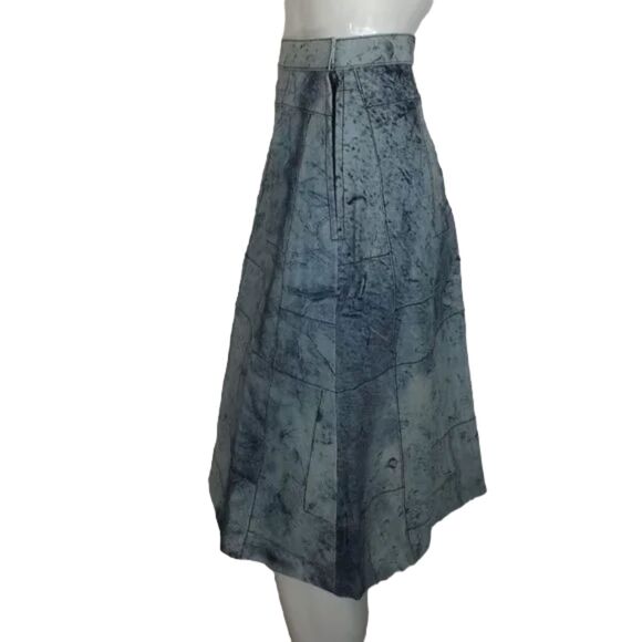 new CROSSING POINTE Patchwork Suede Skirt, 33" Waist, Light Blue, Satin lined - Picture 11 of 13